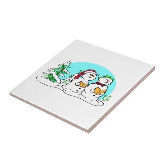 雪だるまが聖降誕祭の歌を歌う タイル (側面)