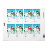 雪だるまが雪だるま式の冬のおもしろいギフトラベルをスロー ラベル (フルシート)