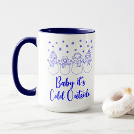雪だるまが雪降るクリスマス Baby It's Cold Outside マグカップ
