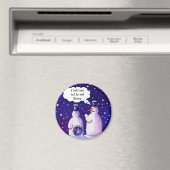 雪だるまがBeanを食べ除く マグネット (インサイチュ (食洗機))