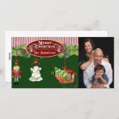 雪だるまくるみクラッカーサンタズライクリスマスツリー シーズンカード (正面/裏面)