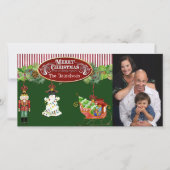雪だるまくるみクラッカーサンタズライクリスマスツリー シーズンカード (正面)