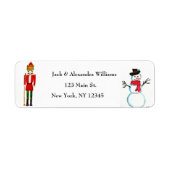 雪だるまくるみ割りカワイクリスマス差出人住所 ラベル (正面)