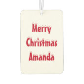 雪だるまくるみ割りパーソナライズされた文字 カーエアーフレッシュナー (裏面)