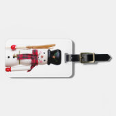 雪だるまくるみ割りパーソナライズされた文字 ラゲッジタグ (正面横)