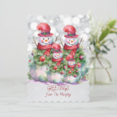 雪だるまご挨拶 シーズンカード (スタンド正面)