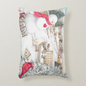 雪だるますてきと(鳥)ショウジョウコウカンチョウ アクセントクッション (正面(垂直))