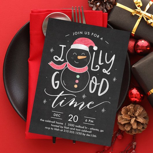 雪だるますてきクリスマスパーティーホリデー招待状 招待状