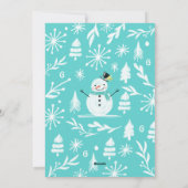 雪だるますてきクリスマス冬の風景フォトカード シーズンカード (裏面)