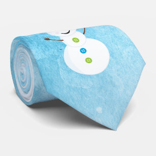 雪だるますてきサンタキャップテクスチャルブルー(名前あり) ネクタイ