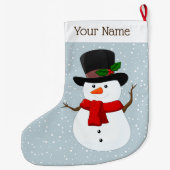 雪だるますてきデザインクリスマスストッキング ラージクリスマスストッキング (裏面)