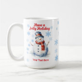 雪だるますてきホリデークリスマススノーフレークマグカップ コーヒーマグカップ (左)