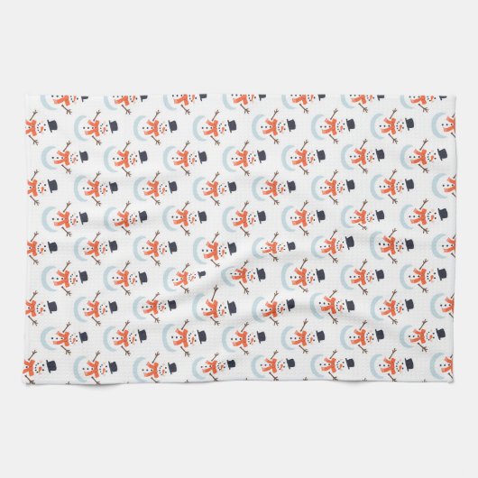 雪だるまだ！ キッチンタオル (横)