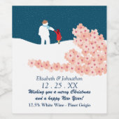雪だるまとのんびりクリスマス ワインボトルラベル ワインラベル (シングルラベル)