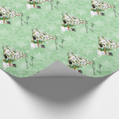 雪だるまとのオーストラリアの羊飼いのクリスマス ラッピングペーパー (コーナー)