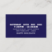 雪だるまとの散歩、クリスマスパーティーの招待状 エンクロージャーカード (裏面)