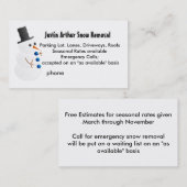 雪だるまとの除雪のテンプレート 名刺 (正面/裏面)