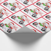 雪だるまとアライグマは雪のクリスマスを許す ラッピングペーパー (角)