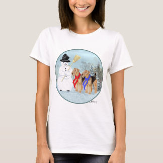雪だるまとウェルシュテリア Tシャツ