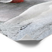 雪だるまとウサギ食べ物のニンジンプリント ポスター (角)