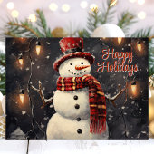 雪だるまとエジソンライツハッピーホリデイズ シーズンカード