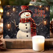 雪だるまとエジソンライツハッピーホリデイズ シーズンカード