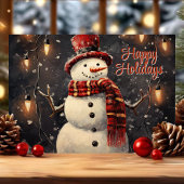 雪だるまとエジソンライツハッピーホリデイズ シーズンカード