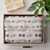 雪だるまとオーナメントパターン 薄葉紙 (ギフト)