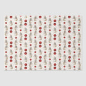 雪だるまとオーナメントパターン 薄葉紙 (正面)