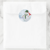 雪だるまとカーディナル ラウンドシール (バッグ)