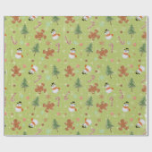 雪だるまとキャンディーキャン ラッピングペーパー (フラット)