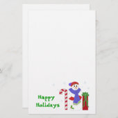 雪だるまとキャンディーケーンとギフト 便箋 (正面/裏面)