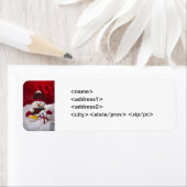 雪だるまとクリスマスギフトラベル ラベル (インサイチュ)