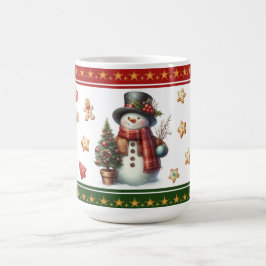 雪だるまとクリスマスクッキーのクラシックマグ コーヒーマグカップ