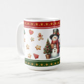 雪だるまとクリスマスクッキーのクラシックマグ コーヒーマグカップ (正面左)