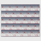 雪だるまとクリスマススター ラッピングペーパー (フラット)