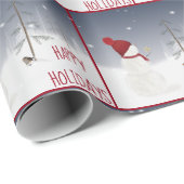 雪だるまとクリスマススター ラッピングペーパー (ロールコーナー)