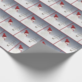 雪だるまとクリスマススター ラッピングペーパー