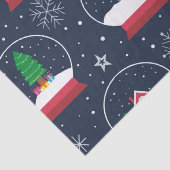 雪だるまとクリスマスツリーのスノーグローブ 薄葉紙 (詳細)