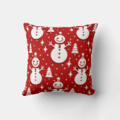雪だるまとクリスマスツリーの居心地の良い冬 クッション (裏面)