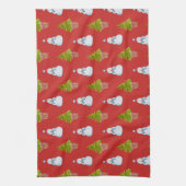 雪だるまとクリスマスツリーキッチンタオル キッチンタオル (縦)