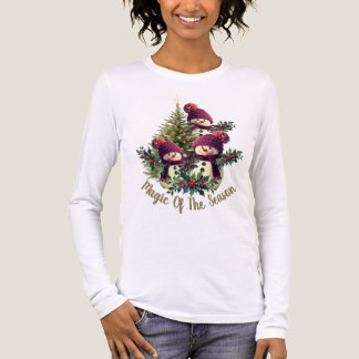 雪だるまとクリスマスツリー トライブレンドＴシャツ