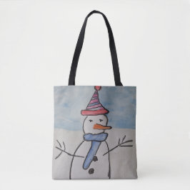 雪だるまとクリスマスツリー トートバッグ