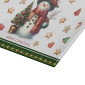 雪だるまとクリスマス+クッキーのスモールまな板 カッティングボード (角)
