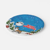 雪だるまとサンタのメリークリスマスボクサー ペーパープレート (アングル)