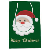 雪だるまとサンタクリスマス ミディアムペーパーバッグ (正面)