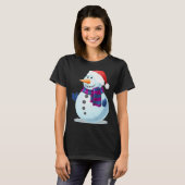 雪だるまとサンタハット Tシャツ (正面フル)
