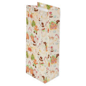 雪だるまとジンジャーブレッドの家 ワインギフトバッグ (正面アングル)