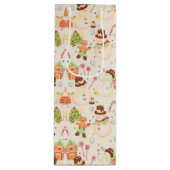 雪だるまとジンジャーブレッドの家 ワインギフトバッグ (正面)