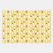 雪だるまとジンジャーブレッドの3色 ラッピングペーパーシート (正面)